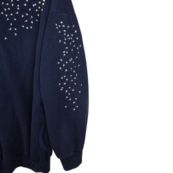 Vtg Coldwater Creek Morning Sun Dandelion Fleece Jacket Sz XL Blue Button Front - Picture 3 of 6